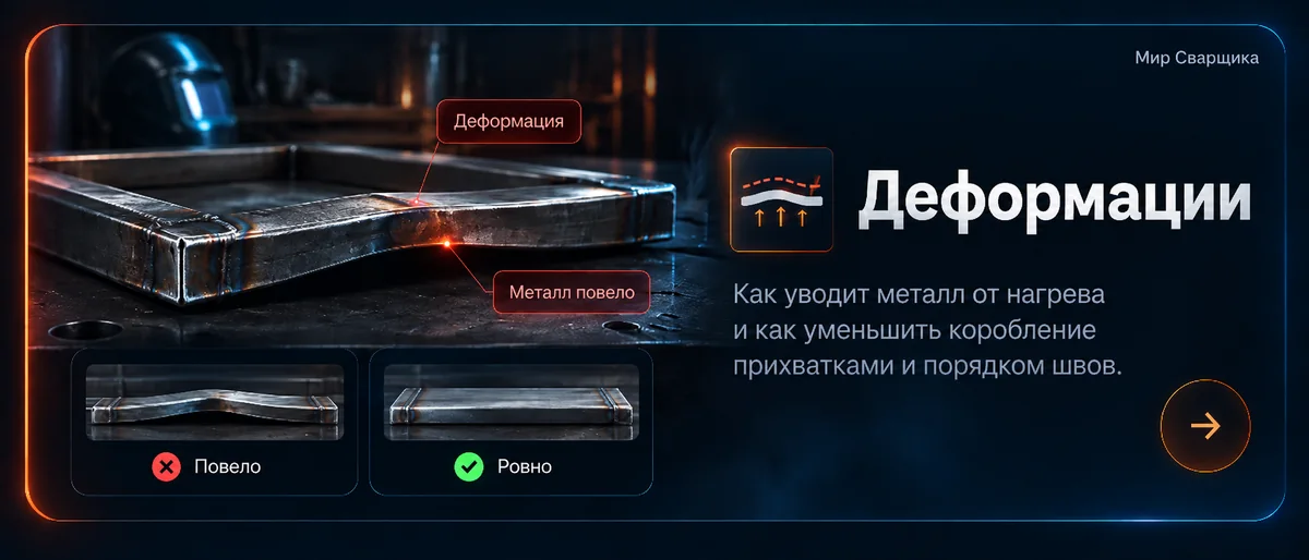 Деформации сварного шва — наглядный пример дефекта