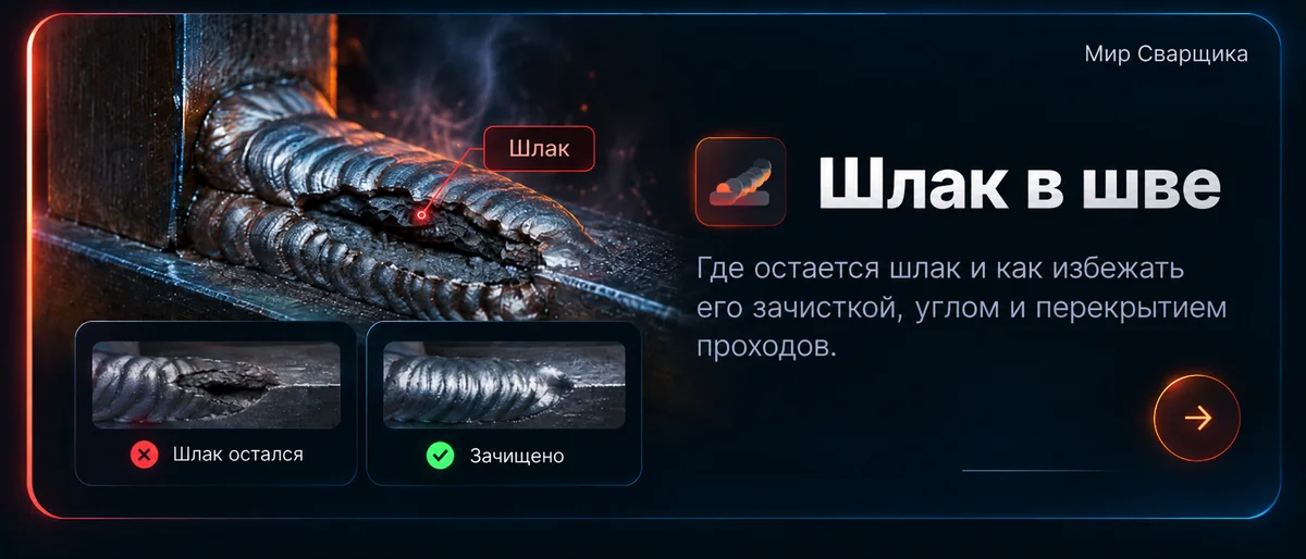 Шлаковые включения сварного шва — наглядный пример дефекта