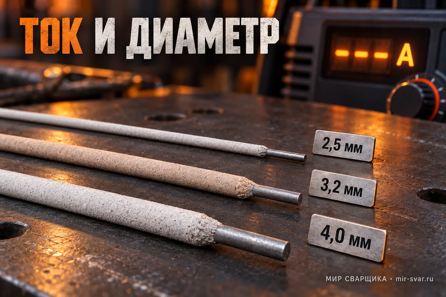 Электроды разного диаметра