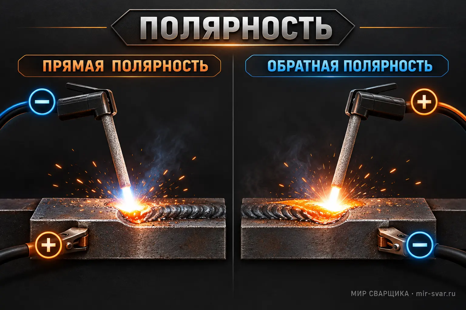 Прямая и обратная полярность