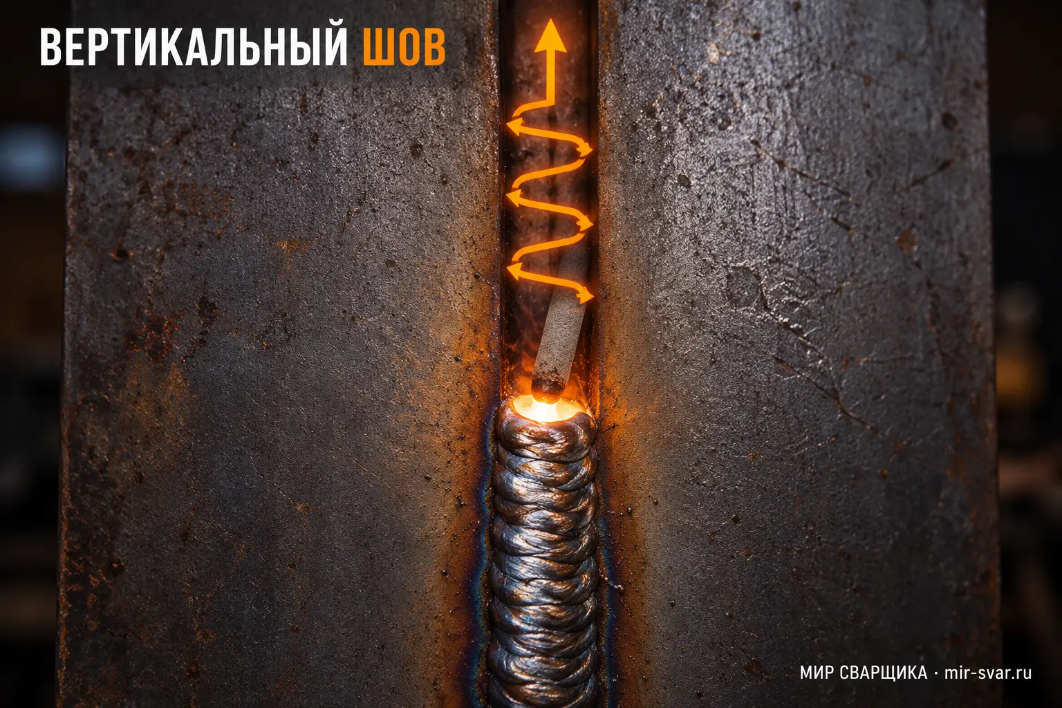 Вертикальный шов снизу вверх
